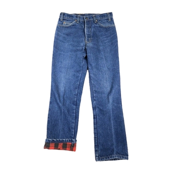 Vintage Levis 515 Flannel Lined Jeans 32x32 Orange Tab Gorp Cabin Grunge 80s